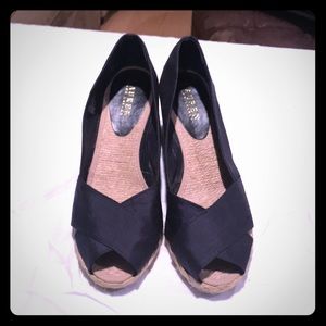 Ralph Lauren Navy blue Cecilia wedge